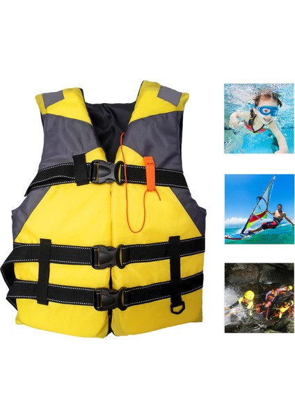 Hayat Ceketler Yetişkinler Kayak Işaretçiliği Yardımı, Yüzer Köpük Yüzme Yelek Yüzüklük Yelek Yardım Balıkçılık Sörf Dalış Rafting Kayak - Sarı (Yurt Dışından)