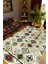 Kilim Desenli Otantik Eskitme Yeşil Kaydırmaz Kesme Yıkanabilir Ince Halı 1