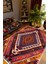 Kilim Desenli Otantik Eskitme Kahverengi Kaydırmaz Kesme Yıkanabilir Ince Halı 1