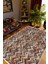 Kilim Desenli Otantik Eskitme Zikzak Kahverengi Kaydırmaz Kesme Yıkanabilir Ince Halı 1