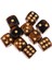 10 Adet Renkli Zar, (Altı Taraflı), 16MM, D6 Siyah + Altın (Yurt Dışından) 1