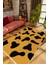Geometrik Modern Turuncu Siyah Kaydırmaz Kesme Yıkanabilir Ince Halı 1