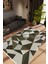 Modern Geometrik Haki Gri Kahverengi Kaydırmaz Kesme Yıkanabilir Ince Halı 1
