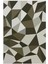 Modern Geometrik Haki Gri Kahverengi Kaydırmaz Kesme Yıkanabilir Ince Halı 2