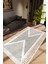 Modern Geometrik Gri Kaydırmaz Kesme Yıkanabilir Ince Halı 1