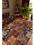 Otantik Eskitme Patchwork Turuncu Kaydırmaz Kesme Yıkanabilir Ince Halı 1