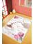 Mutfak Halısı Figürlü Çiçekli Çay Temalı Gri Beyaz Pembe Kaydırmaz Kesme Yıkanabilir Ince Halı 1