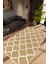 Modern Geometrik Kahverengi Krem Beyaz Kaydırmaz Kesme Yıkanabilir Ince Halı 1