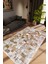 Modern Patchwork Mozaik Desen Kahverengi Kaydırmaz Kesme Yıkanabilir Ince Halı 1