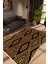 Modern Geometrik Metalik Kahverengi Siyah Gold Kaydırmaz Kesme Yıkanabilir Ince Halı 1