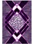 Modern Geometrik Mor Pembe Beyaz Kaydırmaz Kesme Yıkanabilir Ince Halı 2