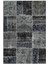 Modern Patchwork Gri Siyah Kaydırmaz Kesme Yıkanabilir Ince Halı 2