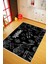 Mutfak Halısı Modern Kitchen Yazılı Siyah Kaydırmaz Kesme Yıkanabilir Ince Halı 1