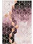 Modern Geometrik Mor Gülkkurusu Siyah Kaydırmaz Kesme Yıkanabilir Ince Halı 2