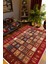 Kilim Desenli Otantik Eskitme Bordo Kaydırmaz Kesme Yıkanabilir Ince Halı 1