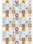 Otantik Eskitme Patchwork Mor Kaydırmaz Kesme Yıkanabilir Ince Halı 2