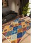 Modern Patchwork Turuncu Kaydırmaz Kesme Yıkanabilir Ince Halı 1