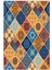 Modern Patchwork Turuncu Kaydırmaz Kesme Yıkanabilir Ince Halı 2