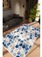 Modern Patchwork Lacivert Altıgen Gri Mavi Kaydırmaz Kesme Yıkanabilir Ince Halı 1