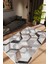 Modern Geometrik Kahverengi Gri Kaydırmaz Kesme Yıkanabilir Ince Halı 1