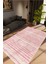 Modern Eskitme Pembe Beyaz Kaydırmaz Kesme Yıkanabilir Ince Halı 1