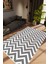 Modern Zig Zag Gri Kaydırmaz Kesme Yıkanabilir Ince Halı 1