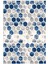 Modern Patchwork Lacivert Altıgen Gri Mavi Kaydırmaz Kesme Yıkanabilir Ince Halı 2