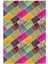 Modern Patchwork Yeşil Kaydırmaz Kesme Yıkanabilir Ince Halı 2