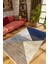 Modern Patchwork Gri Lacivert Kahverengi Kaydırmaz Kesme Yıkanabilir Ince Halı 1