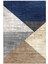 Modern Patchwork Gri Lacivert Kahverengi Kaydırmaz Kesme Yıkanabilir Ince Halı 2