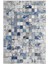 Modern Patchwork Mozaik Desen Gri Mavi Kaydırmaz Kesme Yıkanabilir Ince Halı 2