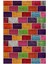 Modern Patchwork Bordo Kaydırmaz Kesme Yıkanabilir Ince Halı 2