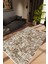 Modern Patchwork Mozaik Desen Kahverengi Vizon Kaydırmaz Kesme Yıkanabilir Ince Halı 1