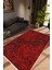 Modern Geometrik Kırmızı Bordo Kaydırmaz Kesme Yıkanabilir Ince Halı 1
