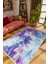 Pastel Modern Mavi Kaydırmaz Kesme Yıkanabilir Ince Halı 1