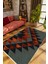 Modern Geometrik Metalik Gri Siyah Turuncu Kaydırmaz Kesme Yıkanabilir Ince Halı 1