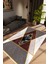 Modern Geometrik Altın Gold Gri Kaydırmaz Kesme Yıkanabilir Ince Halı 1