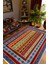 Kilim Desenli Otantik Eskitme Bordo Kaydırmaz Kesme Yıkanabilir Ince Halı 1