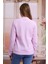 Kadın Pembe Bisiklet Yaka Petek Kumaş Sweatshirt SLF1365 4