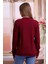 Kadın Bordo Bisiklet Yaka Petek Kumaş Sweatshirt SLF1365 5