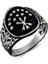 925 Ayar Gümüş Çerkes Bayrağı Adige Taşsız Erkek Yüzük 1
