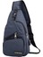 Moda Erkekler Sling Göğüs Çantası Omuz Çantası USB Şarj Portu Daypack Koyu Mavi (Yurt Dışından) 1