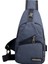 Moda Erkekler Sling Göğüs Çantası Omuz Çantası USB Şarj Portu Daypack Koyu Mavi (Yurt Dışından) 2