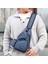 Moda Erkekler Sling Göğüs Çantası Omuz Çantası USB Şarj Portu Daypack Koyu Mavi (Yurt Dışından) 4