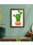 Gift Kaktüs Tasarımlı Doğal Masif Ahşap Çerçeveli Tablo 30 x 40 cm - 16 1