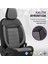 Comfortline Design Airbag Dikişli Ekstra Destekli Gerçek Taytüyü Süet Premium Oto Koltuk Kılıfı Gri-Siyah 5