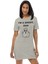 Sevimli Hayalet Açık Gri Kısa Kollu Penye T-Shirt Elbise 1