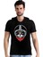 Kasklı Kedi Kapüşonlu Siyah Kısa Kollu Erkek T-Shirt 1