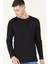 T8588 Dewberry Bisiklet Yaka Erkek Sweatshirt-Siyah 1