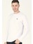 T8588 Dewberry Bisiklet Yaka Erkek Sweatshirt-Beyaz 3